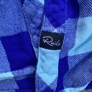 Rails Hunter Navy Mint Plaid Button Down ShirT